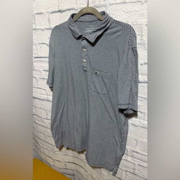 Vineyard Vines Blue and White Edgartown Polo Shirt Classic Knit, Size Large #310 - Picture 3 of 5
